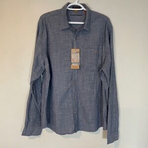 Tailor‎ Vintage Luxe Performance Airotec Blue Button Down Chambray Shirt Mens XL